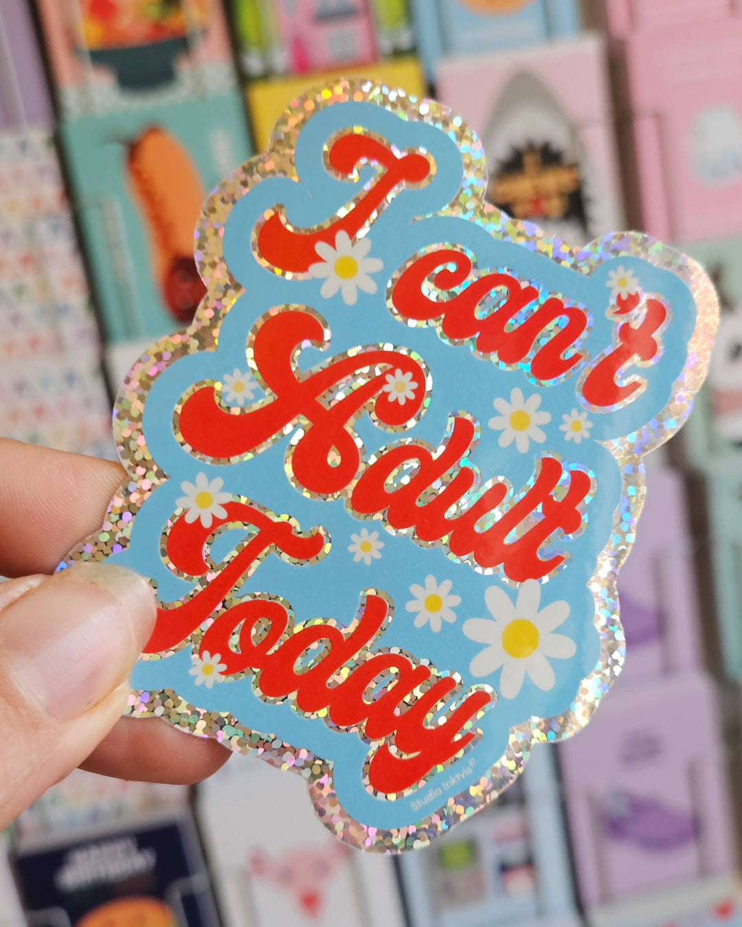 Glitter sticker I can&