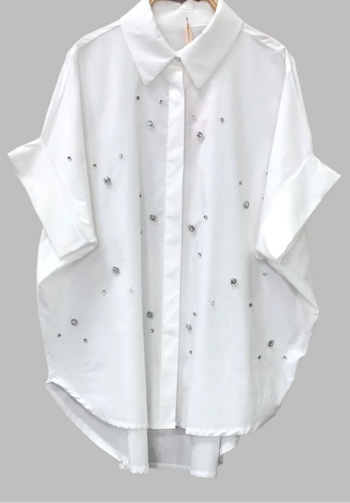 White Embellished Shirt
