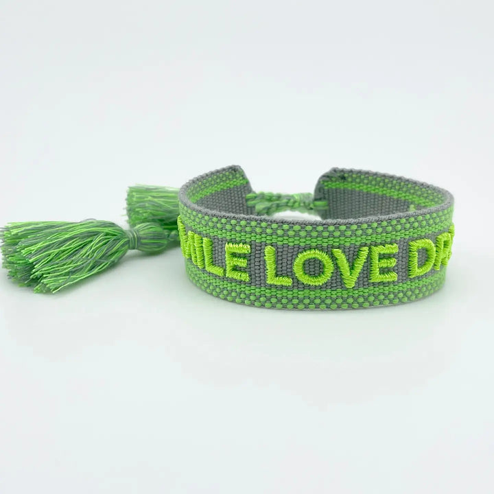 Smile , Love , Dream Woven Bracelet