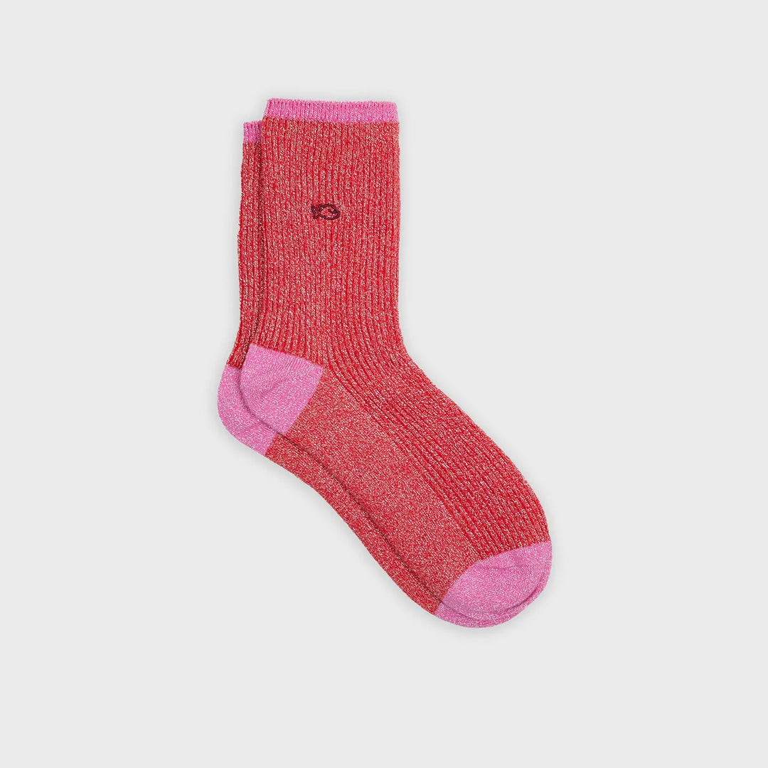 Vintage Glitter Socks - Red-Socks-LNH Edit