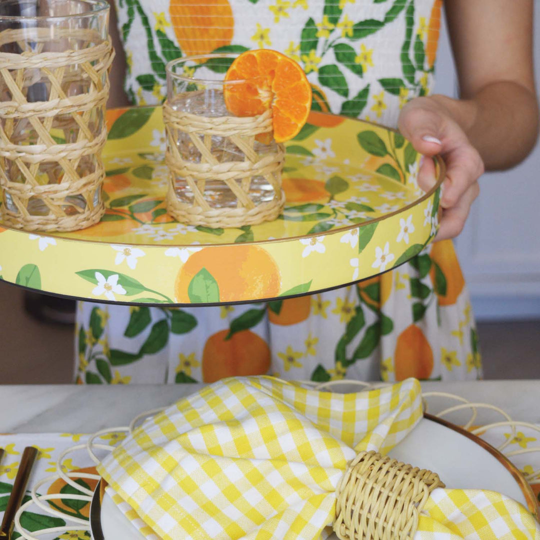 Yellow Gingham Napkins, Set of 4