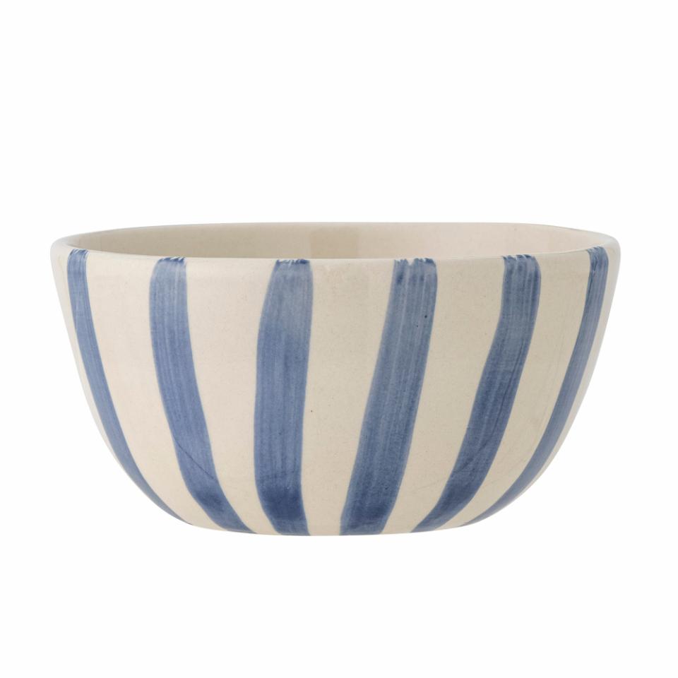 Handpainted Stripe Blue Bowl, Sold Individually