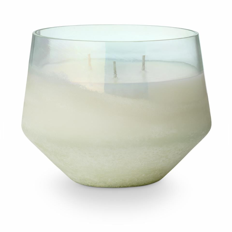 Fresh Sea Salt Baltic Glass Candle, Blue,-Scented Candles-LNH Edit