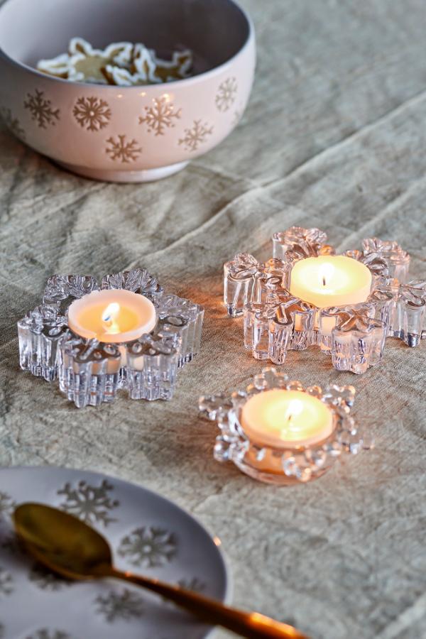 Snowflake Tealight holder set