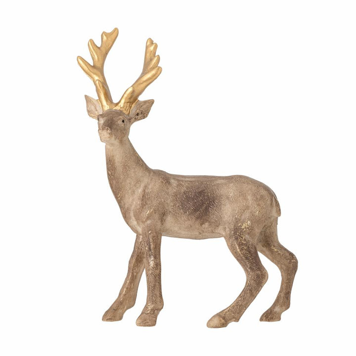 Brown and gold polyresin Reindeer