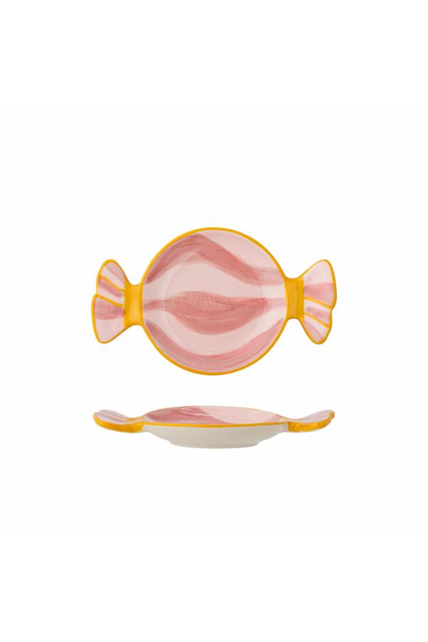 Pink stripe Sweetie small serving plate