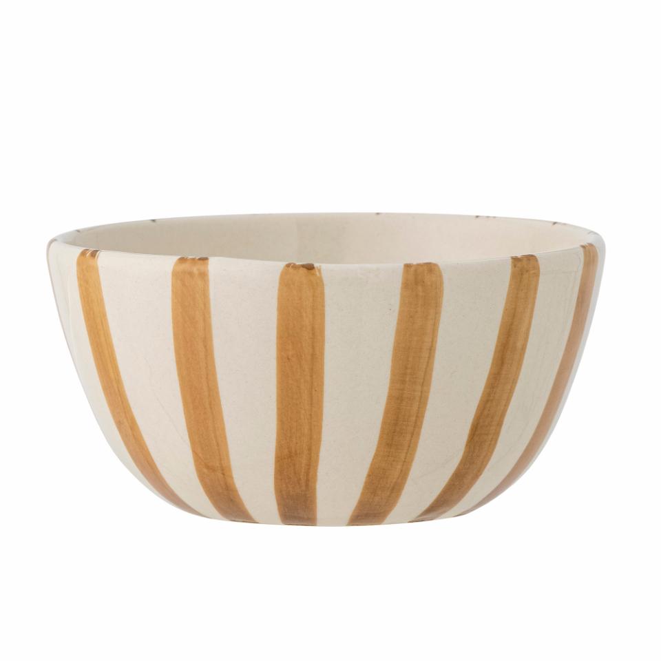 Handpainted Stripe Brown Bowl, Sold Individually