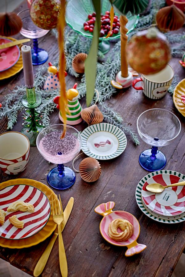 Pink stripe Sweetie small serving plate
