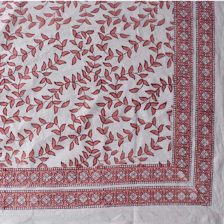 Tally Coral / White  Rectangular Tablecloth