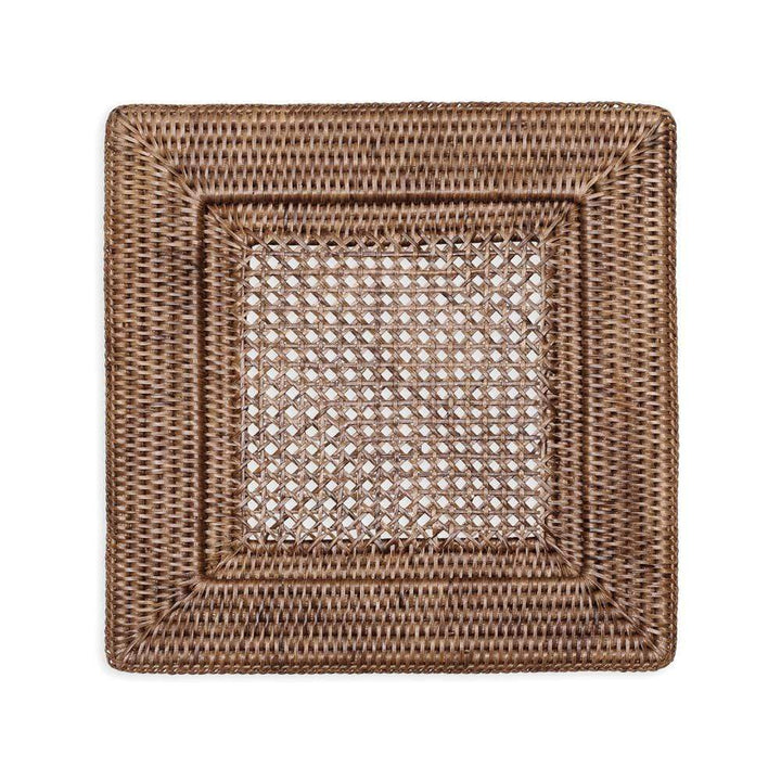 Dark Natural Square Plate Rattan Charger-Placemats-LNH Edit