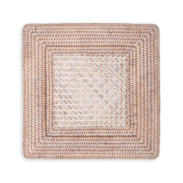 White Square Plate Rattan Charger-Placemats-LNH Edit