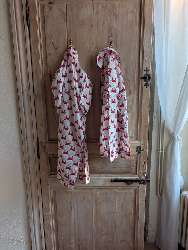 Red Crab Cotton Pyjama Gift Set – 100% Cotton Coastal Sleepwear--LNH Edit