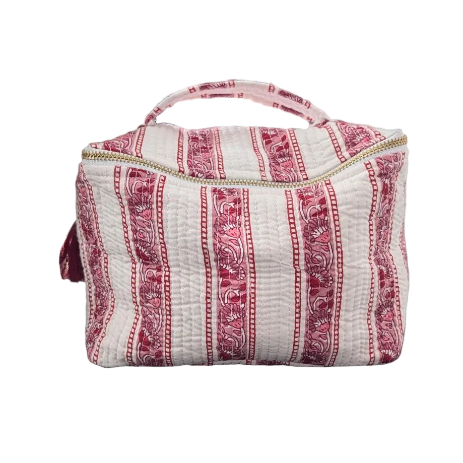 Rose Pink Cosmetic Bag- Large Top Zipper