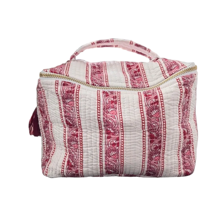 Rose Pink Cosmetic Bag- Large Top Zipper