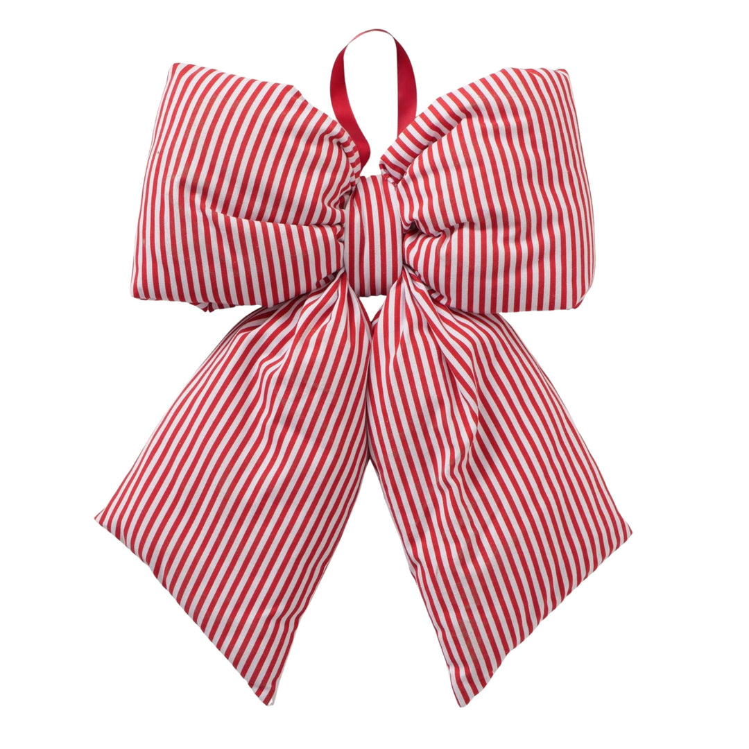 Large red and white striped cotton bow decoration from LNH Edit.
