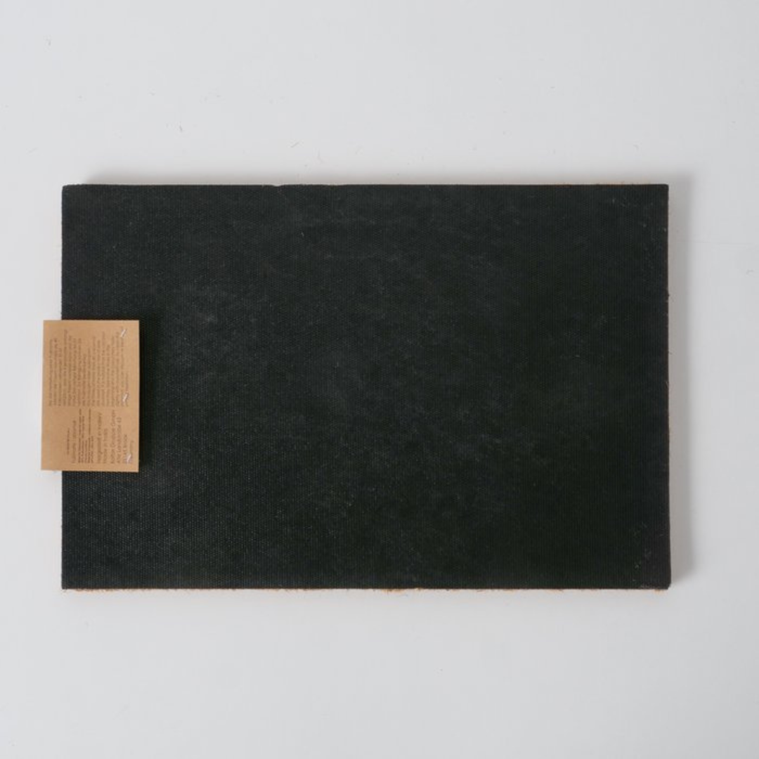 Back view of non-slip PVC base on festive doormat.