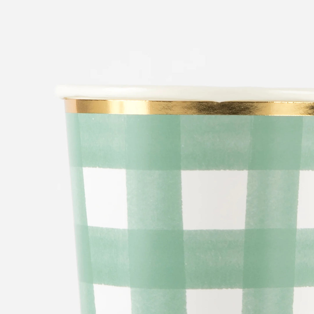 Green Gingham Cups-Paper Cups-LNH Edit