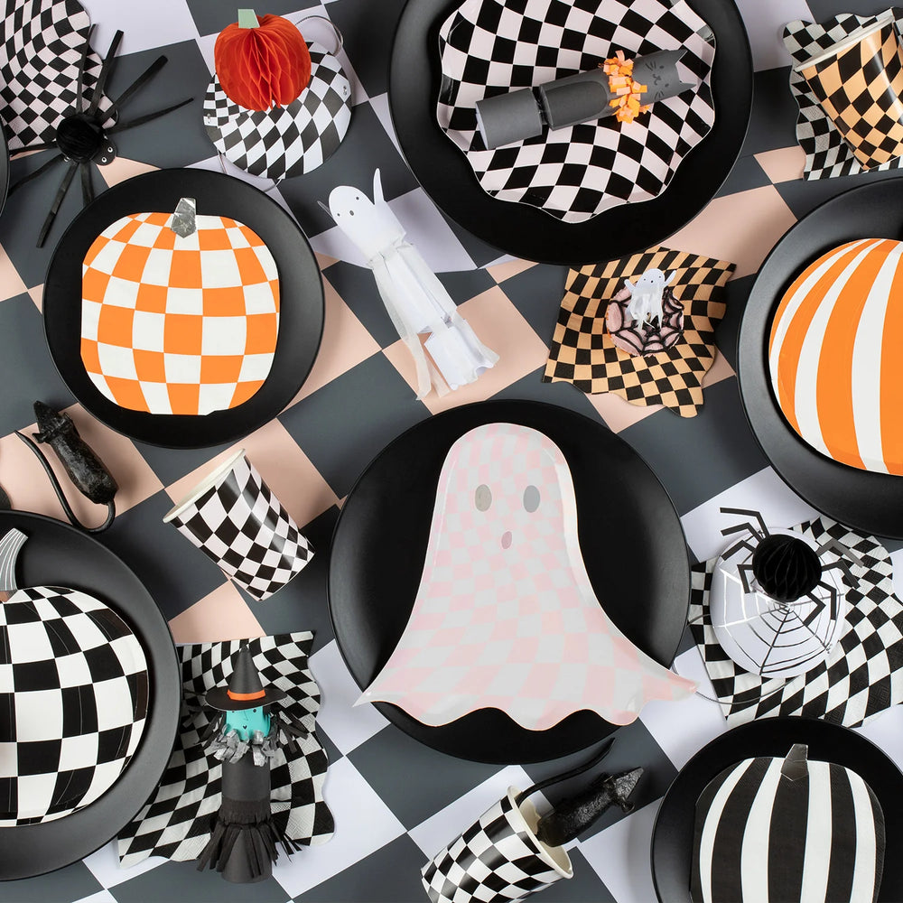 Mod Pattern Pumpkin Plates, 8 per pack-Paper Napkins-LNH Edit