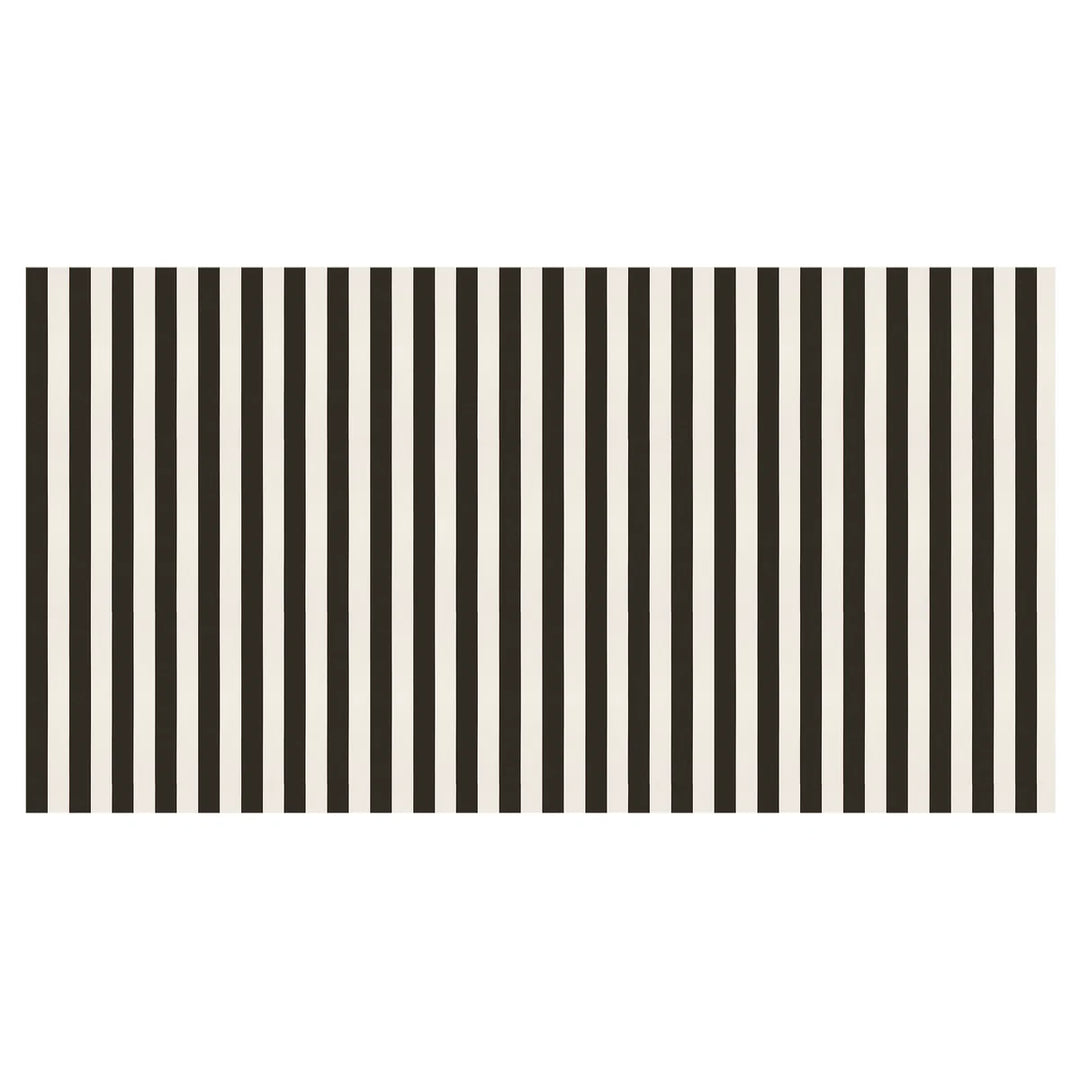 Black Striped Paper Tablecloth