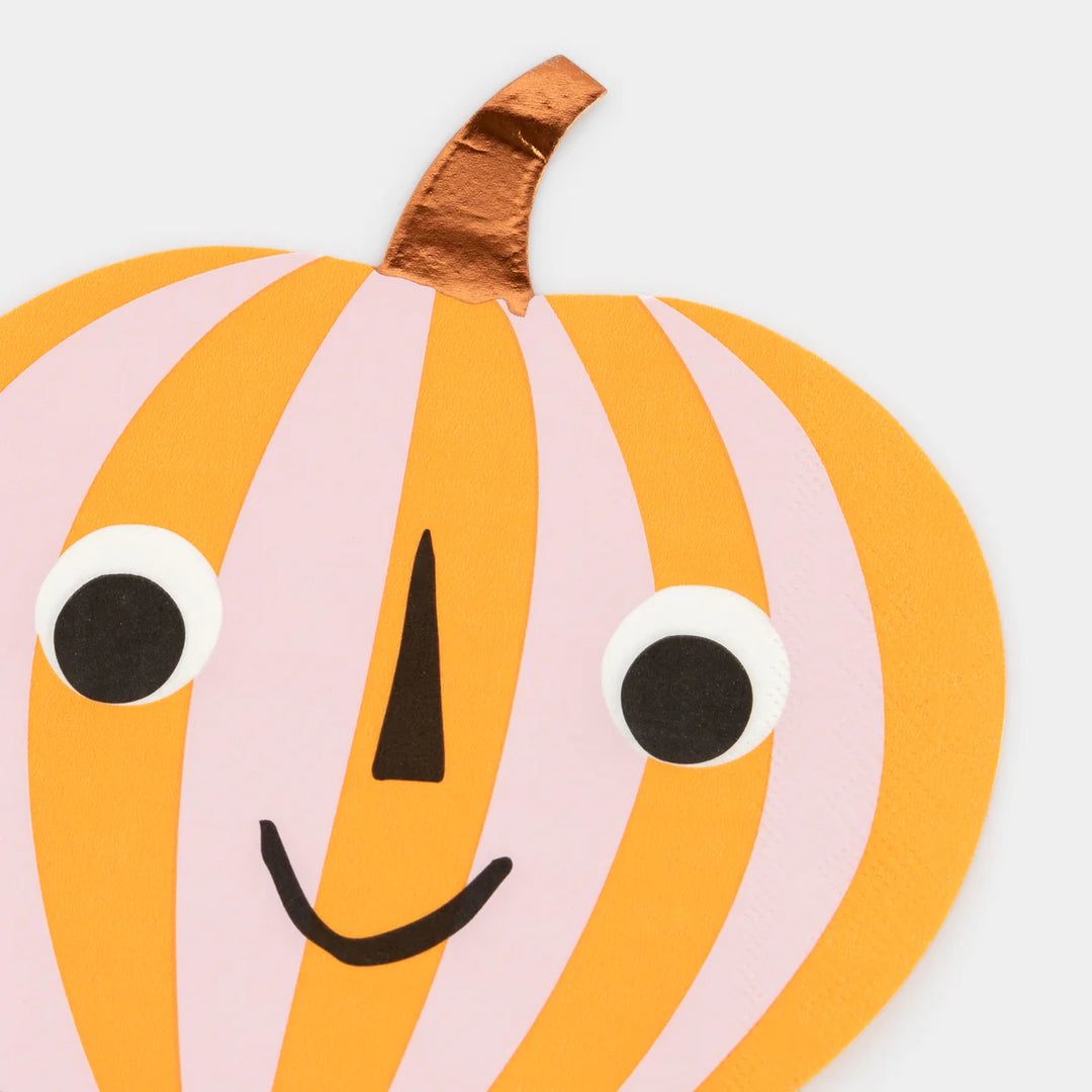 Stripe Pumpkin Paper Napkins