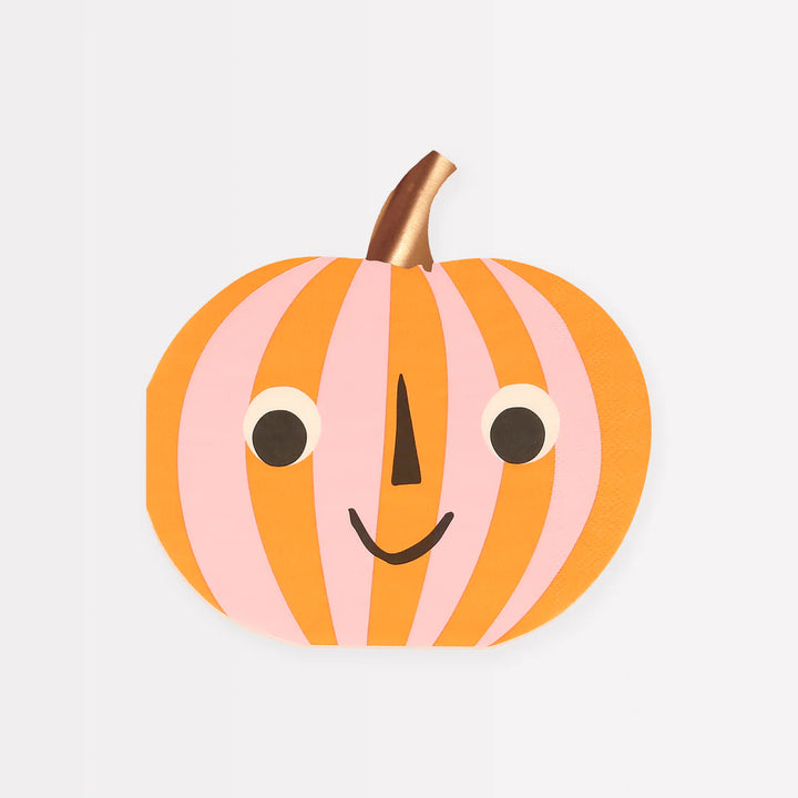 Stripe Pumpkin Paper Napkins