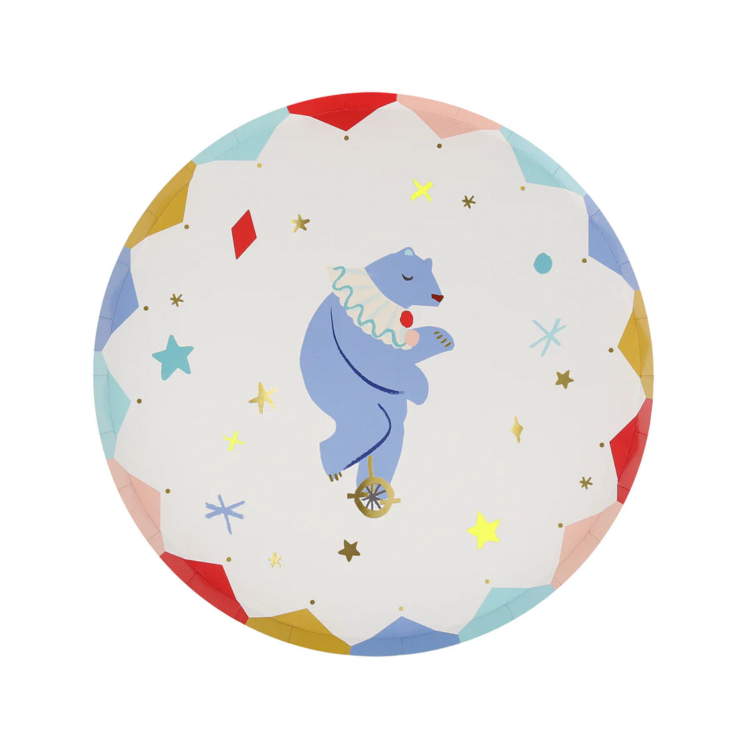 Circus Side Paper Plates, Set of 8