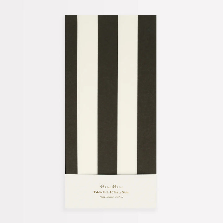 Black Striped Paper Tablecloth