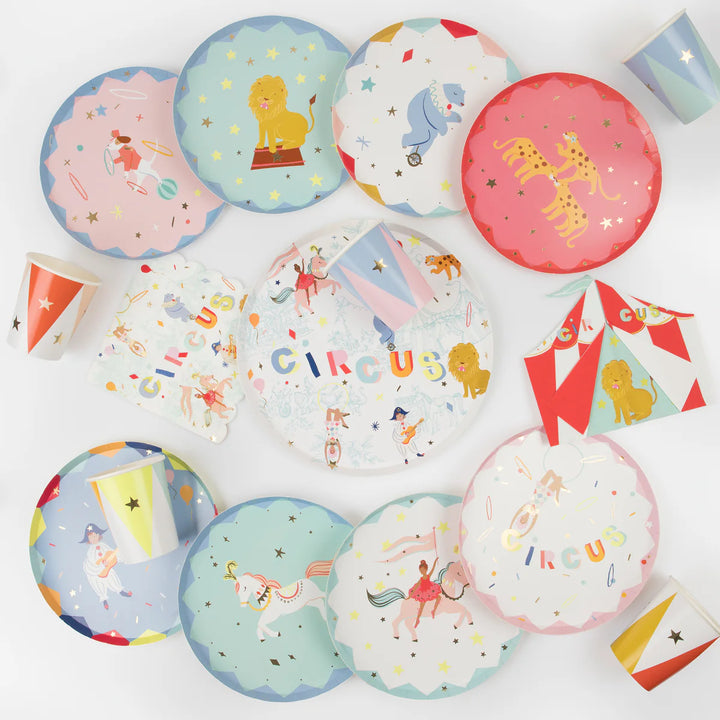 Circus Side Paper Plates, Set of 8