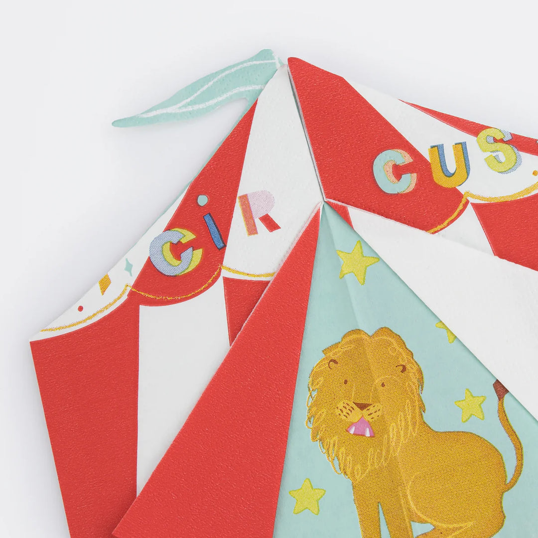 Circus Shaped Big Top Paper Napkins (Set of 16)