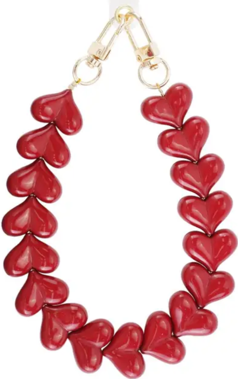 Red Phone Cord - Heart Keychain
