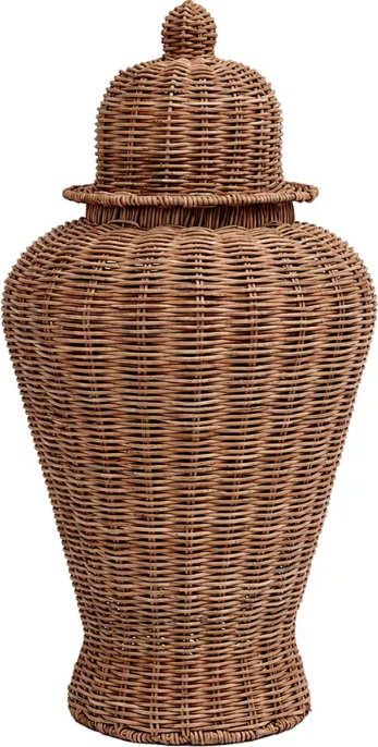 Large Rattan Ginger Jar