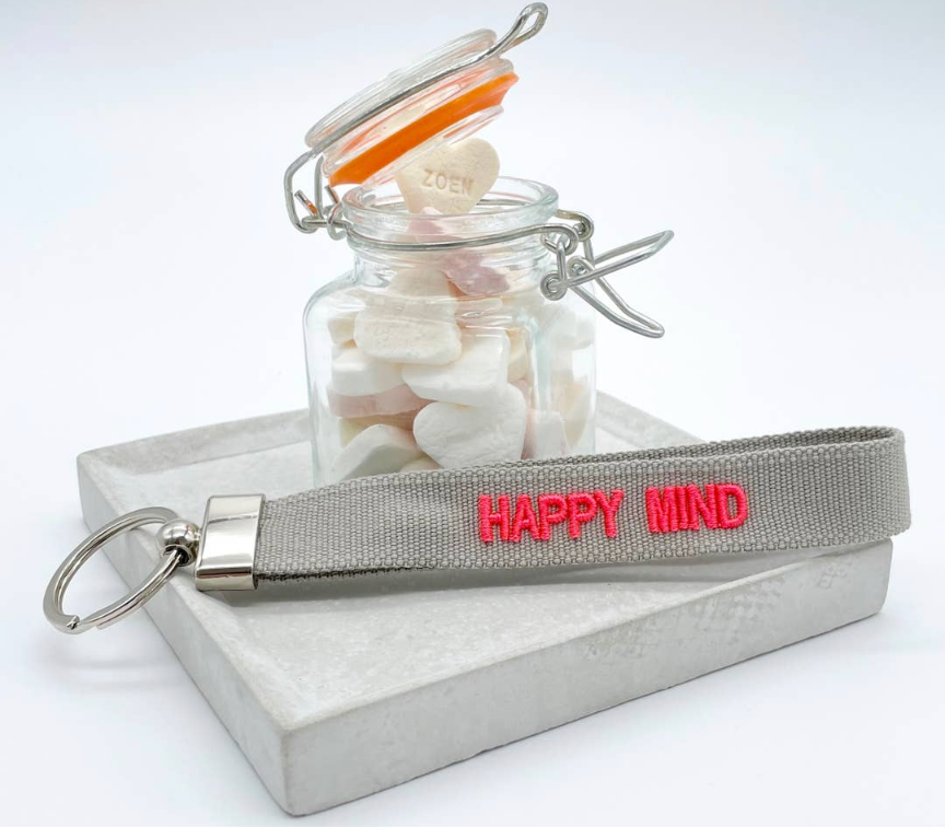 Happy Mind Woven Keyring-Keyrings-LNH Edit