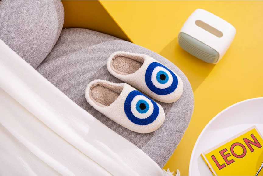 Evil Eye Fluffy Slipper-Slippers-LNH Edit