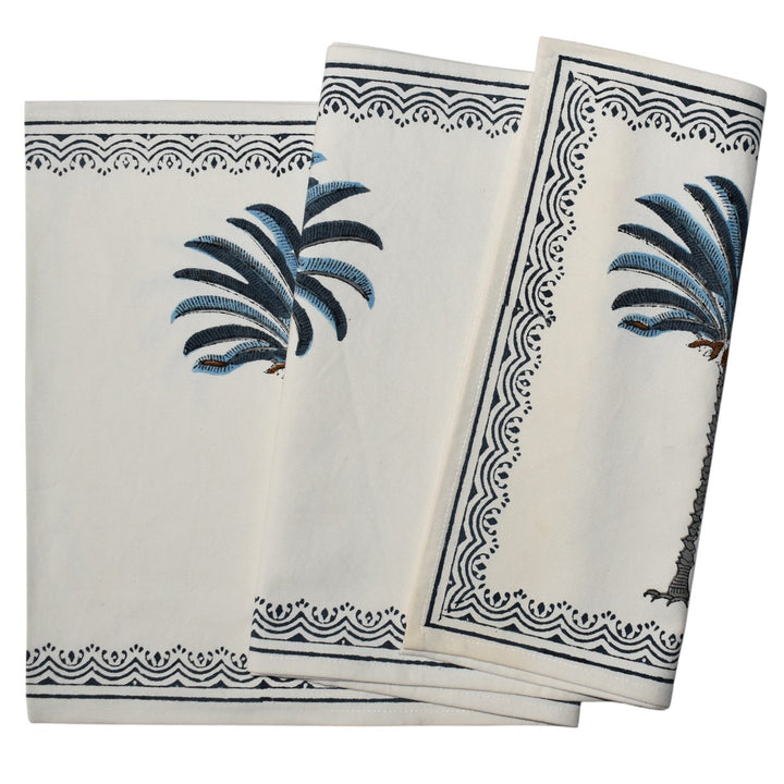 Palm Tree Blue XL Table Runner