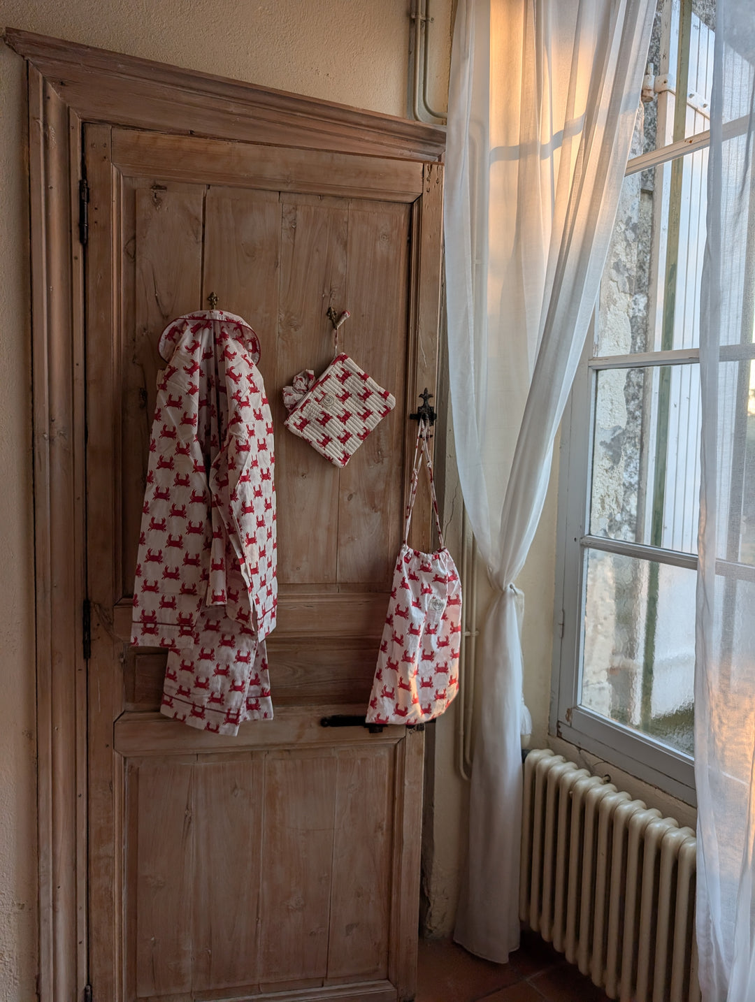 Red Crab Cotton Sleep Accessories Gift Set