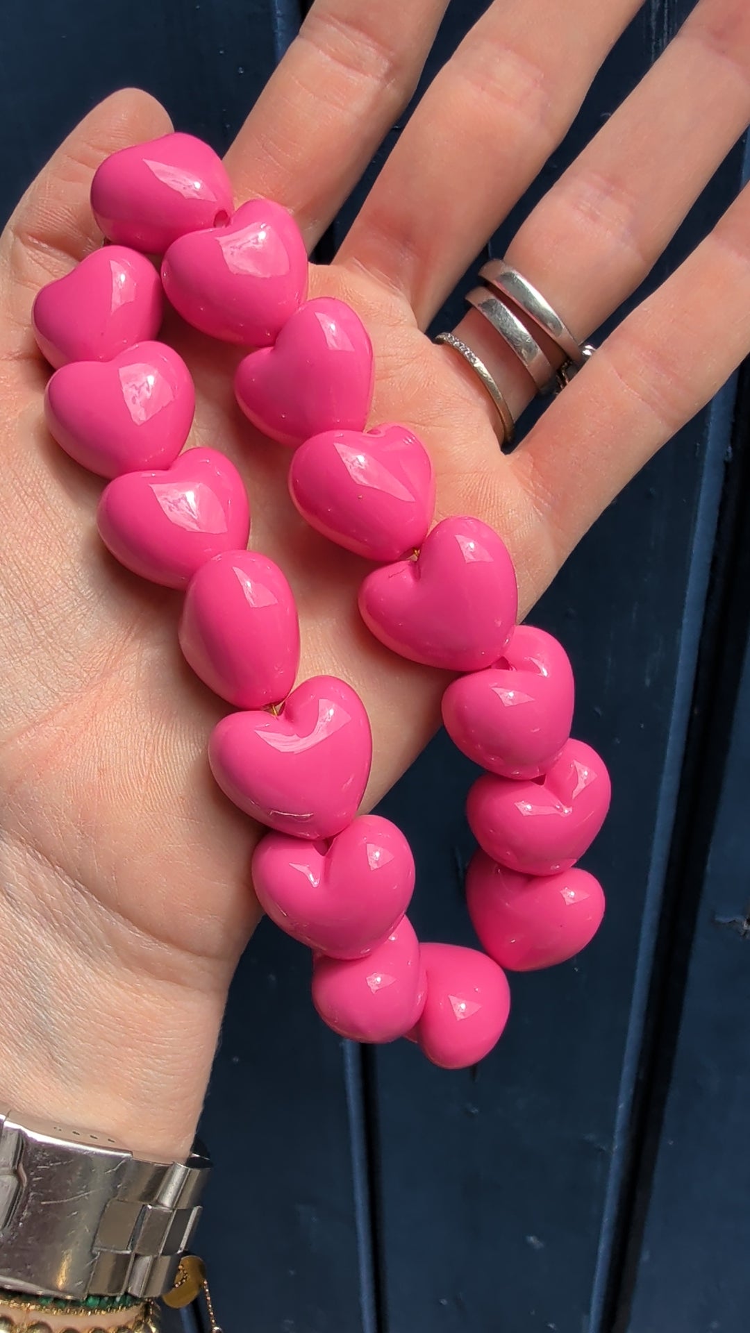 Big Heart Phone Cord Fushia