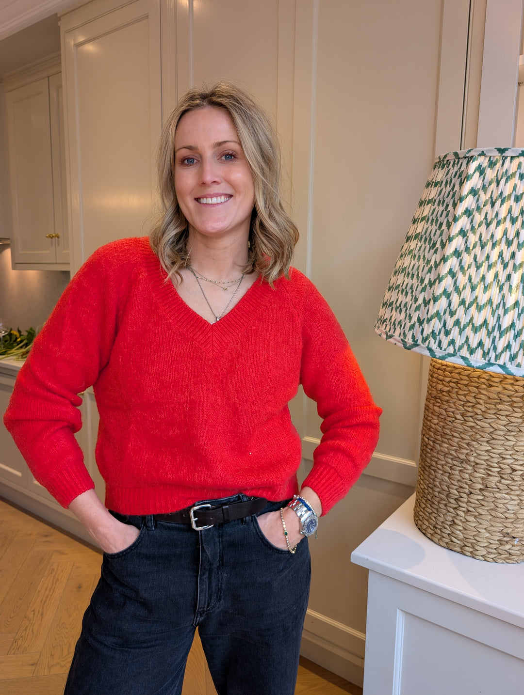 Mohair V Neck Knitted Sweater