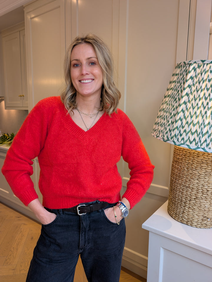 Mohair V Neck Knitted Sweater