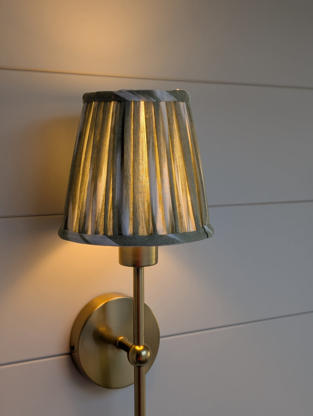 Green Ikat Pleated Lampshade-Lampshades-LNH Edit