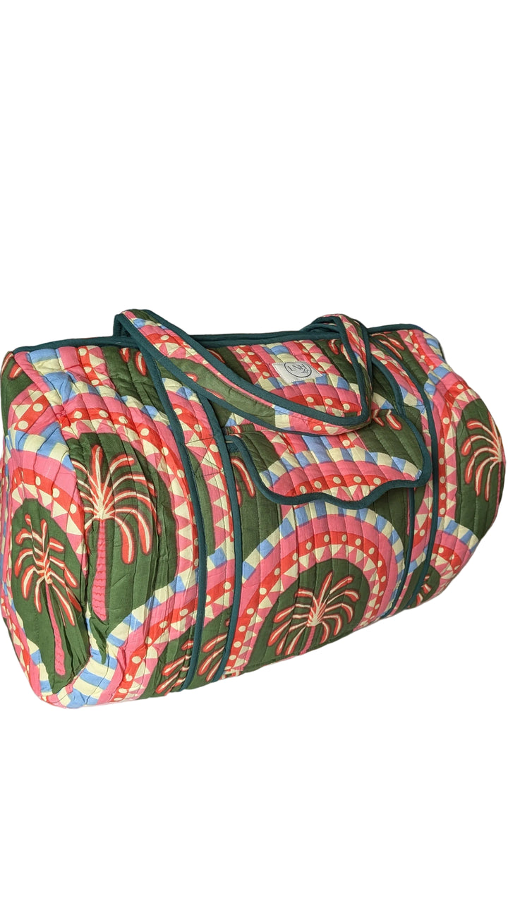 Green/Pink Large Duffle Bag
