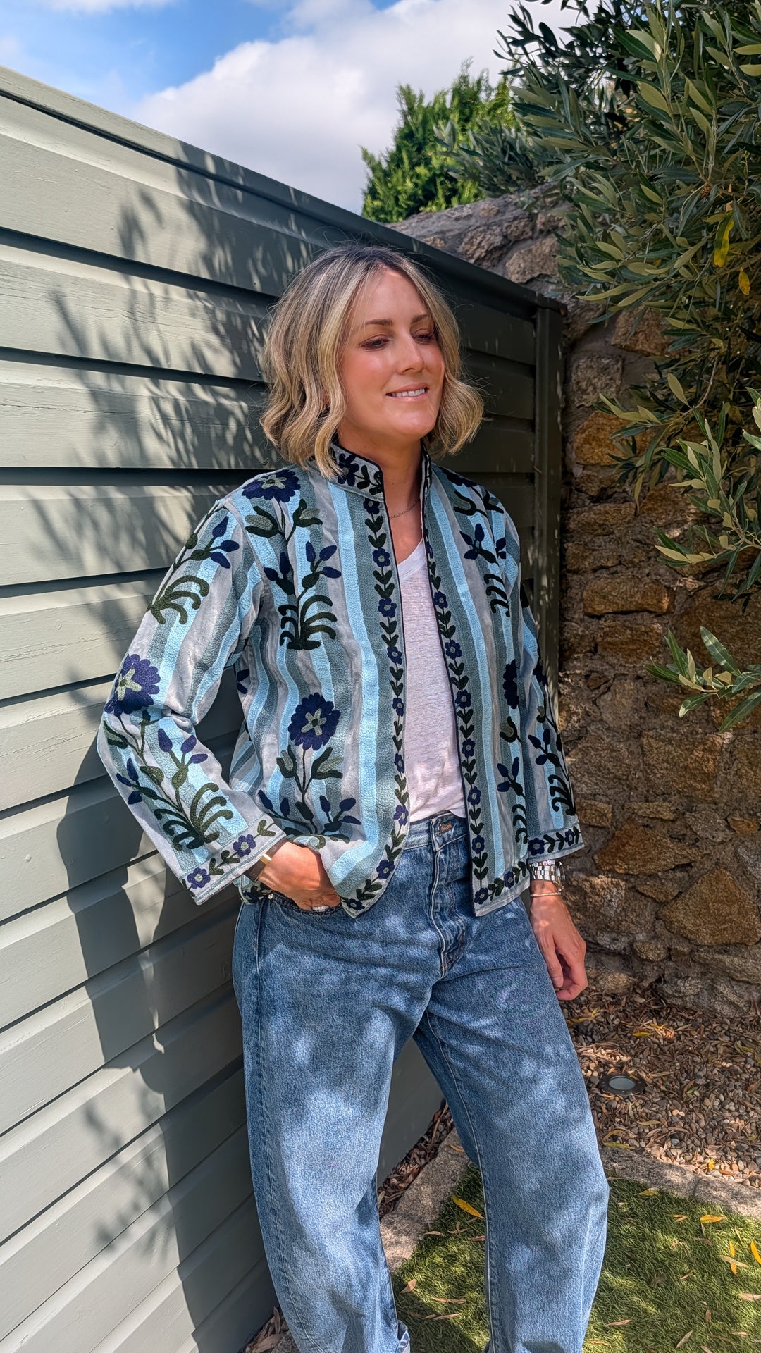 Embroidered Velvet Suzani Jacket | No. 077-Jackets &amp; Coats-LNH Edit