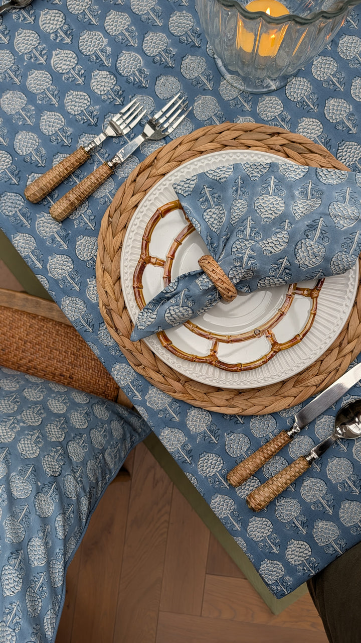 Mona Blue Rectangular Tablecloth