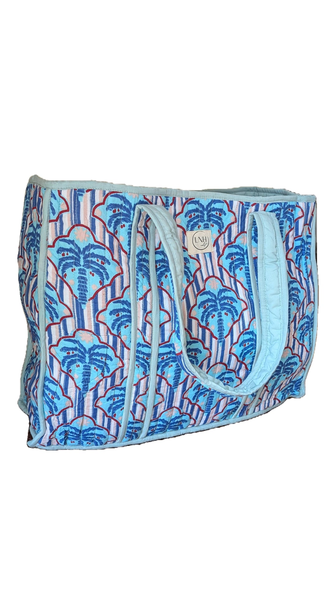 Blue palm Tote