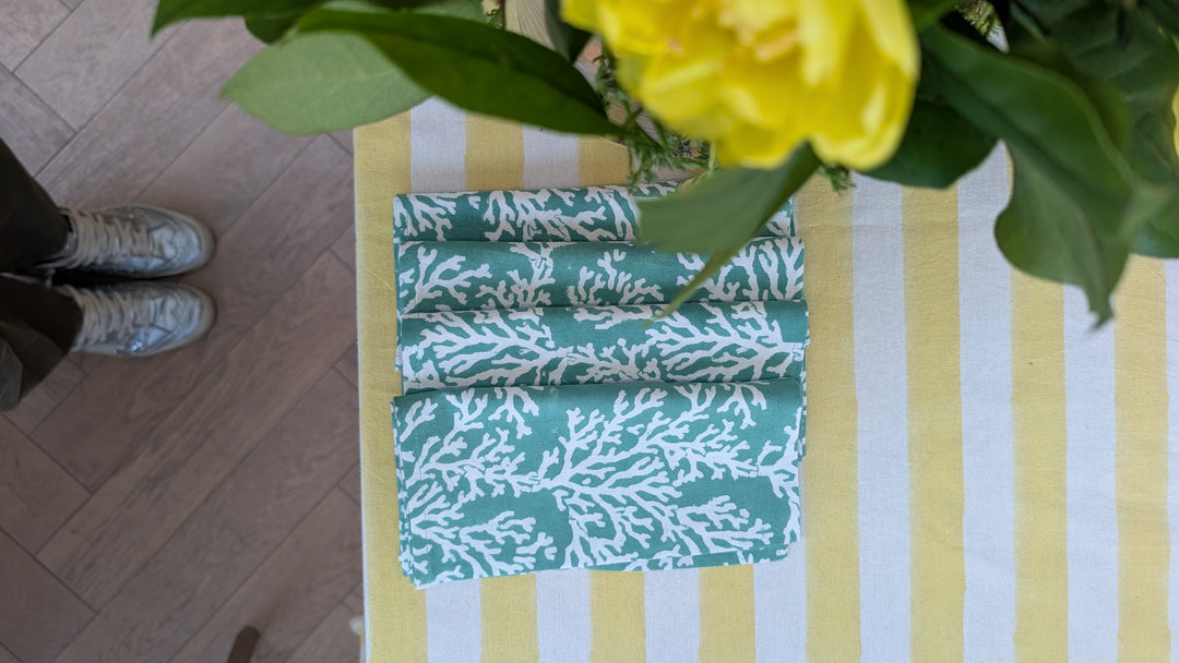 Coral Green Napkin, Set of 4