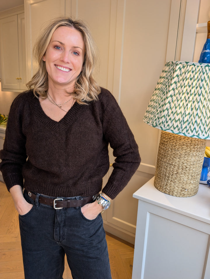 Mohair V Neck Knitted Sweater