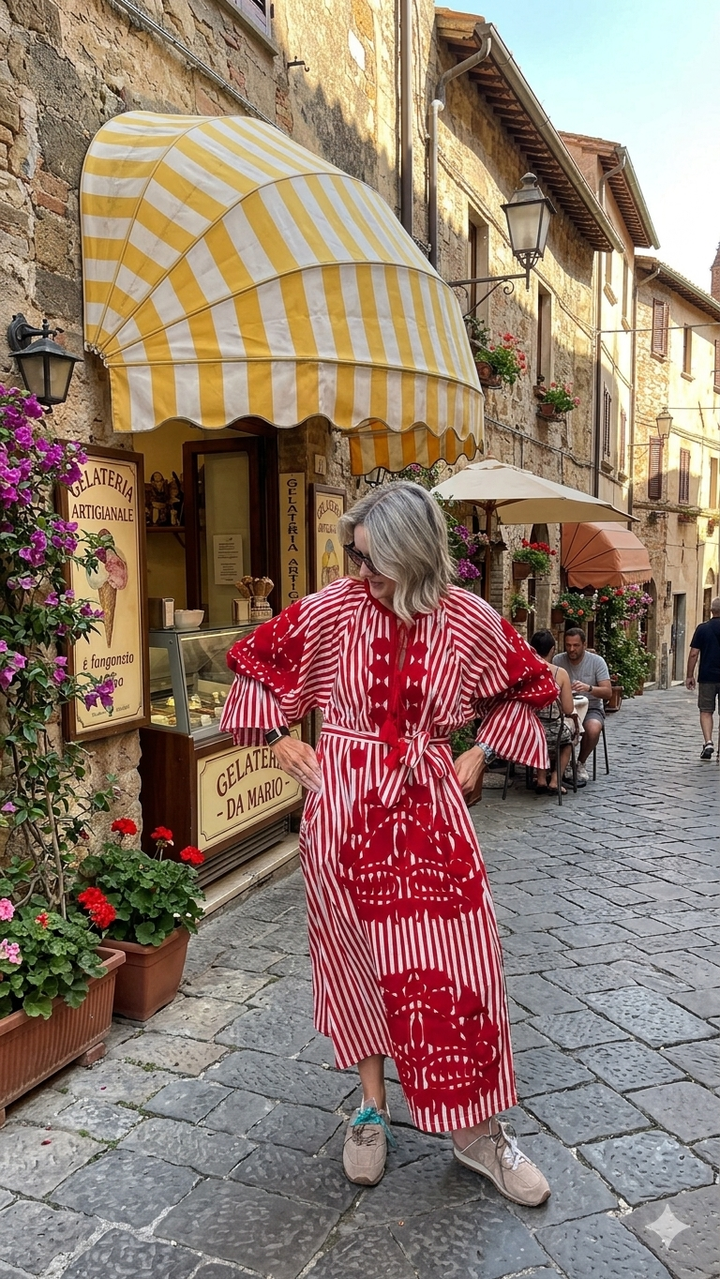 Simran dress Stripe Red LIMITED EDITION