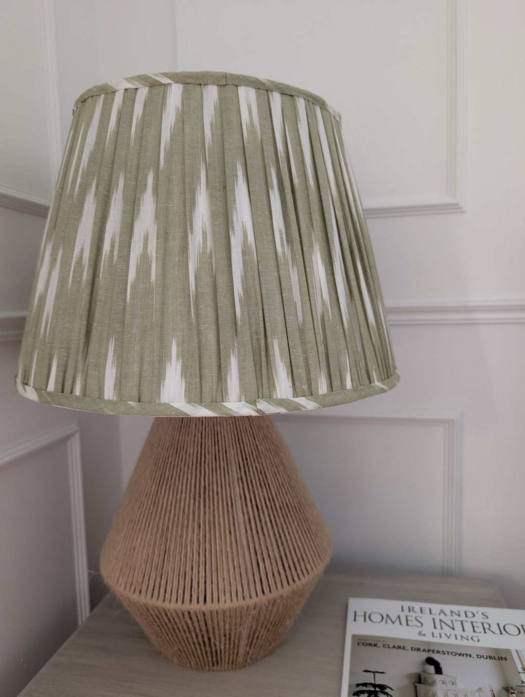 Green Ikat Pleated Lampshade-Lampshades-LNH Edit