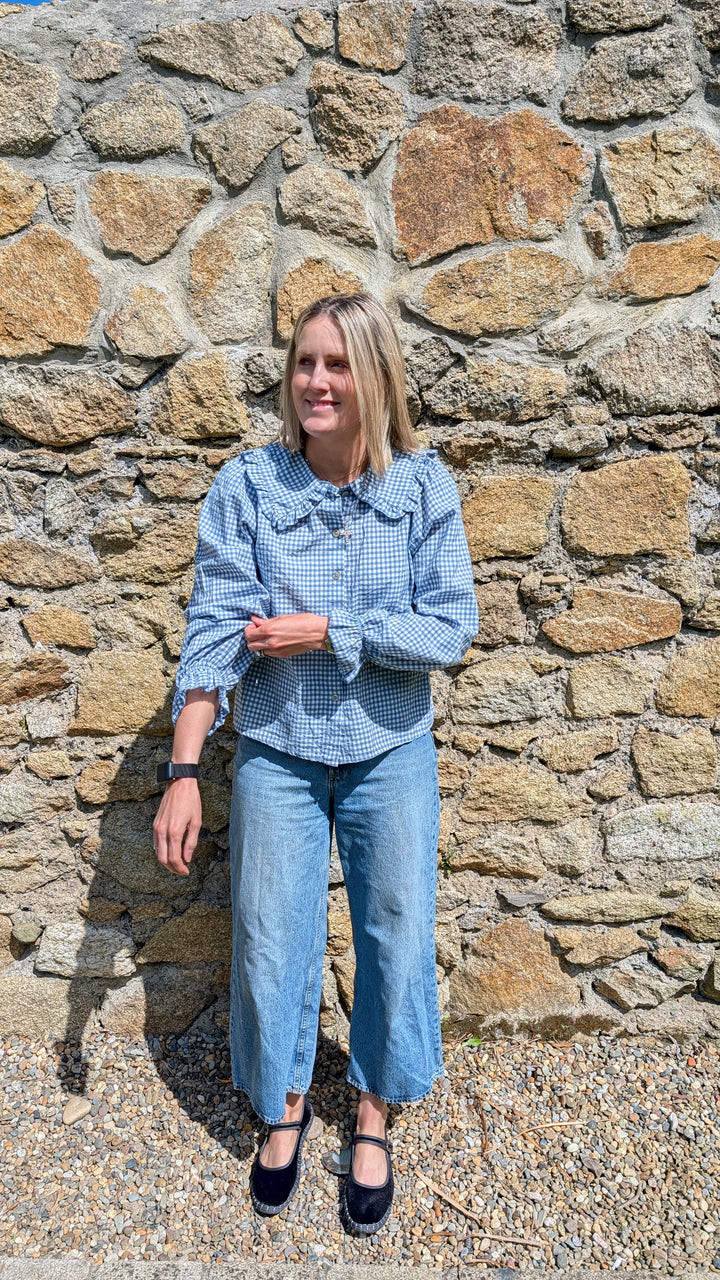 Blue gingham Blouse-Shirts & Tops-LNH Edit