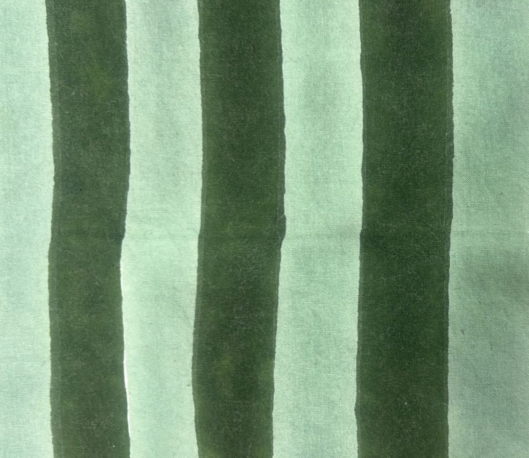 Two toned Green Frill Placemats | Set of 2 ¦ Hand Block-Printed Cotton