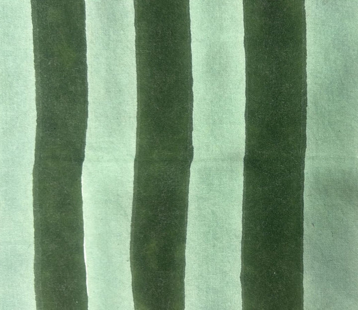 Two toned Green Frill Placemats | Set of 2 ¦ Hand Block-Printed Cotton